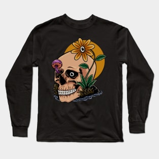 Smilling skull sunny days Long Sleeve T-Shirt